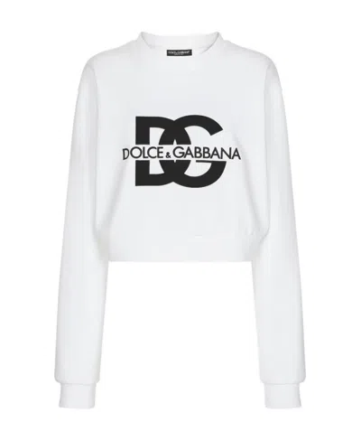 DOLCE & GABBANA DOLCE  GABBANA DG LOGO EMBROIDERED JERSEY SWEATSHIRT