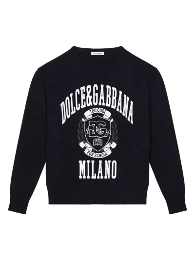 DOLCE & GABBANA LOGO-PRINT COTTON JUMPER
