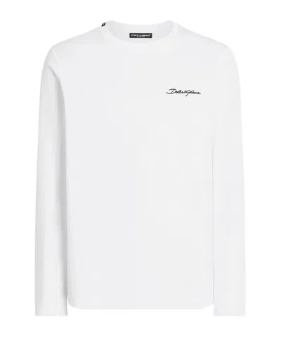 DOLCE & GABBANA DOLCE  GABBANA LOGO EMBROIDERED CREWNECK T-SHIRT