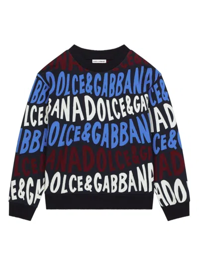 DOLCE & GABBANA LOGO-PRINT CREW-NECK SWEATSHIRT