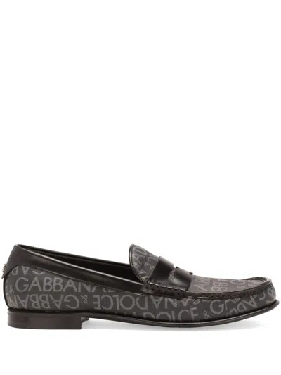 DOLCE & GABBANA LOGO-PRINT LOAFERS