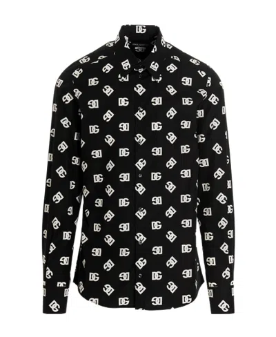 DOLCE & GABBANA DOLCE  GABBANA ALLOVER DG PRINTED BUTTONED SHIRT
