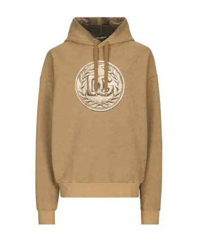 DOLCE & GABBANA DOLCE  GABBANA LOGO PRINTED DRAWSTRING HOODIE