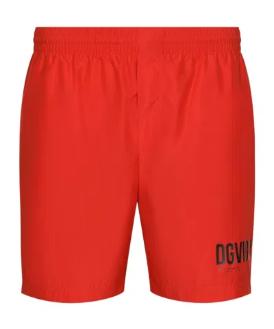 DOLCE & GABBANA LOGO-PRINT SWIM SHORTS