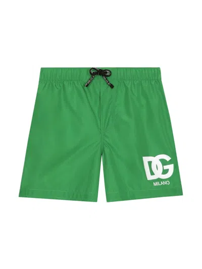 DOLCE & GABBANA LOGO-PRINT SWIM TRUNKS