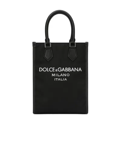 DOLCE & GABBANA DOLCE  GABBANA LOGO EMBOSSED TOTE BAG