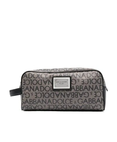 DOLCE & GABBANA DOLCE  GABBANA LOGO JACQUARD TRAVEL POUCH