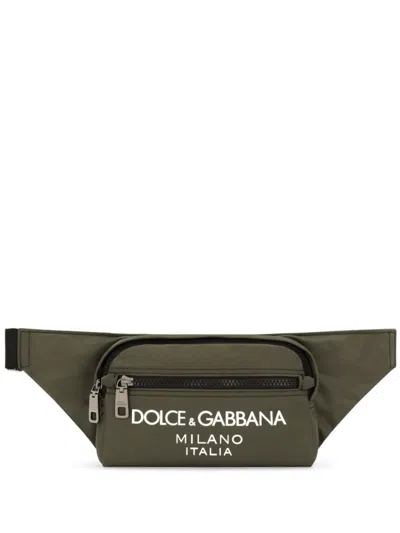 DOLCE & GABBANA LOGO-PRINT ZIP-FASTENING BELT BAG