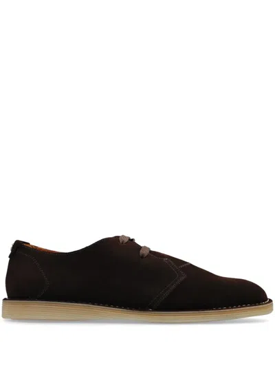 DOLCE & GABBANA LOGO-TAG SUEDE DERBY SHOES