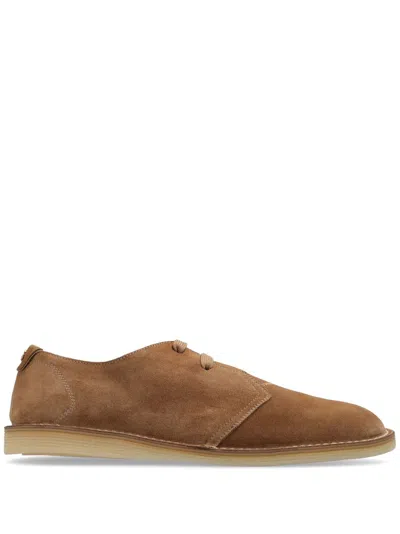 DOLCE & GABBANA LOGO-TAG SUEDE DERBY SHOES