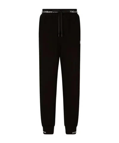 DOLCE & GABBANA DOLCE  GABBANA LOGO PATCH DRAWSTRING PANTS