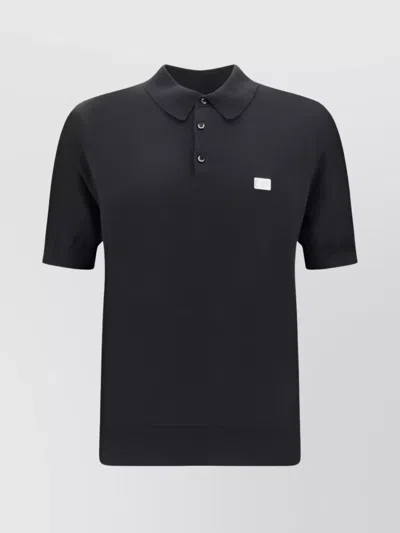 DOLCE & GABBANA LOGOED COLLARED POLO SHIRT WITH SHORT SLEEVES