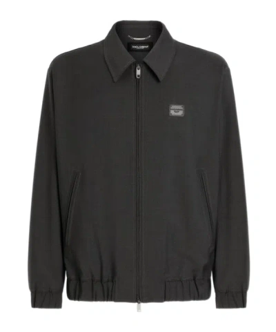 DOLCE & GABBANA DOLCE  GABBANA LOGO TAG ZIPPED JACKET