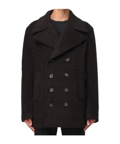 DOLCE & GABBANA DOUBLE-BREASTED MELANGE COAT