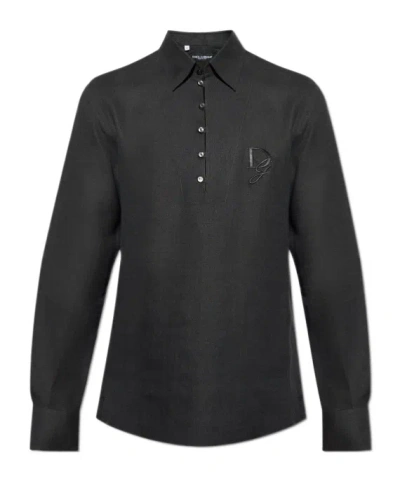 DOLCE & GABBANA DOLCE  GABBANA LOGO EMBROIDERED SHIRT