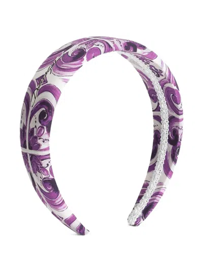 DOLCE & GABBANA MAIOLICA-PRINT HAIR BAND