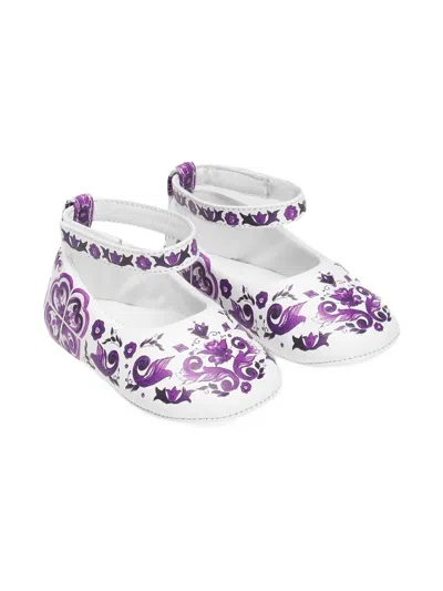 DOLCE & GABBANA MAJOLICA-PRINT BALLERINA SHOES