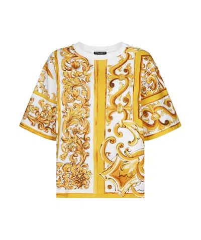 DOLCE & GABBANA MAJOLICA-PRINT COTTON T-SHIRT
