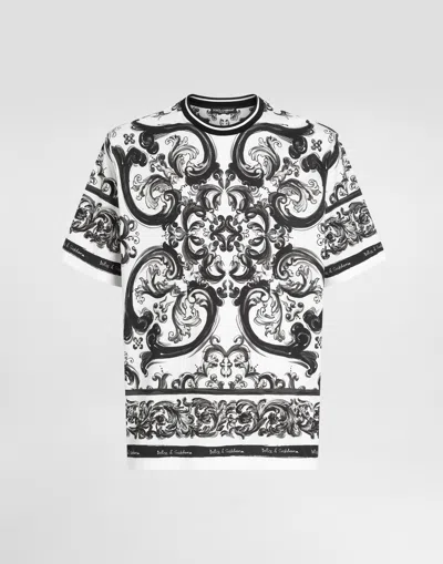 DOLCE & GABBANA MAJOLICA-PRINT SHORT-SLEEVED T-SHIRT