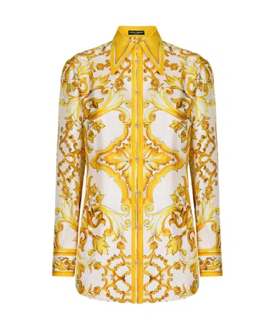 DOLCE & GABBANA DOLCE  GABBANA MAJOLICA PRINTED TWILL SHIRT