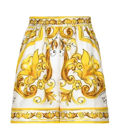 DOLCE & GABBANA DOLCE  GABBANA MAJOLICA PRINTED TWILL SHORTS