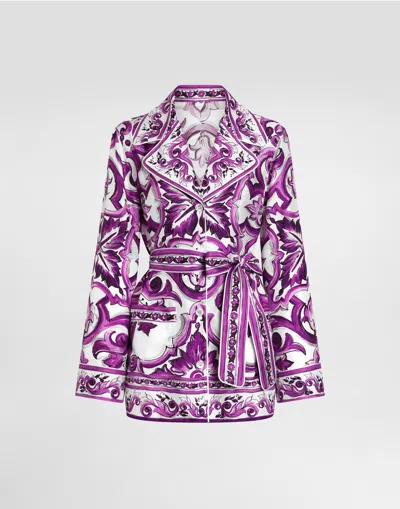 DOLCE & GABBANA MAJOLICA-PRINT TWILL SHIRT