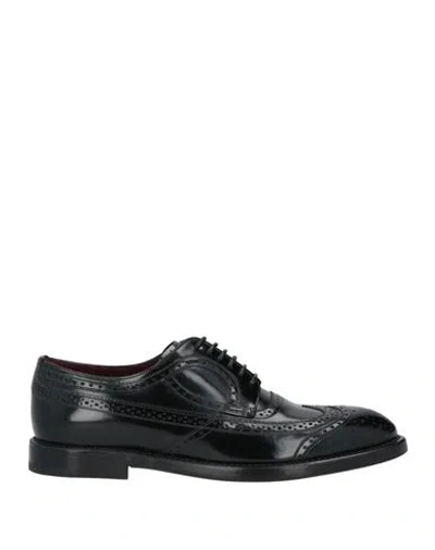 DOLCE & GABBANA DOLCE & GABBANA MAN LACE-UP SHOES BLACK SIZE 8.5 SOFT LEATHER