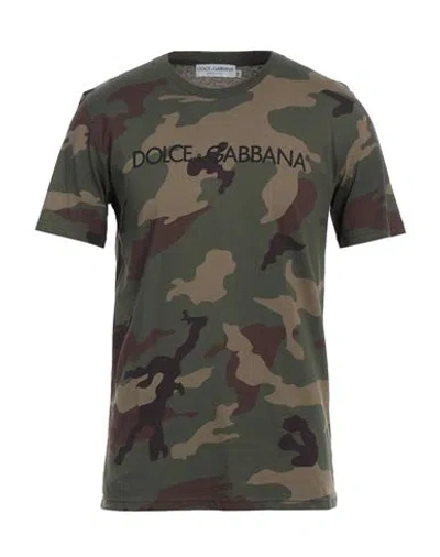DOLCE & GABBANA DOLCE & GABBANA MAN T-SHIRT MILITARY GREEN SIZE M COTTON