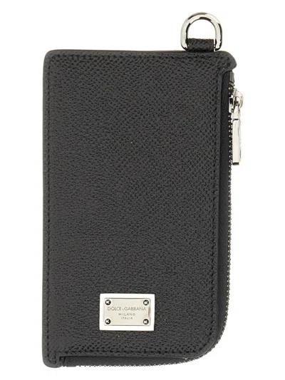 DOLCE & GABBANA MEN'S CARD HOLDER WITH LOGO PLAQUE