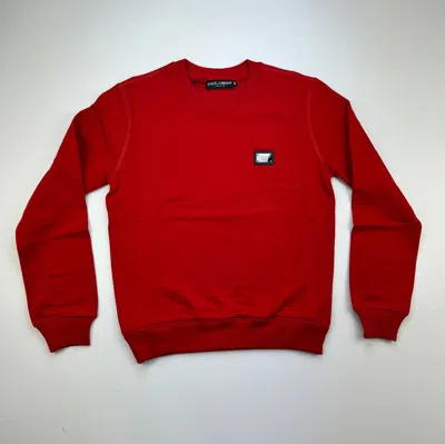DOLCE & GABBANA DOLCE & GABBANA MEN ESSENTIALS LOGO SWEATSHIRT LONG SLEEVES RED