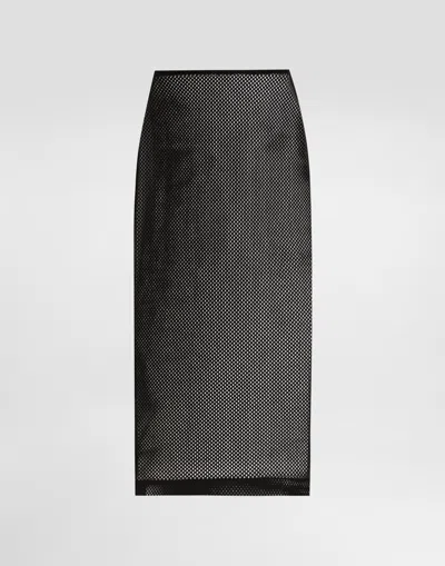 DOLCE & GABBANA MESH CALF-LENGTH SKIRT