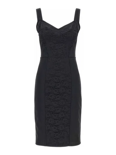 DOLCE & GABBANA VESTIDO MIDI - NEGRO