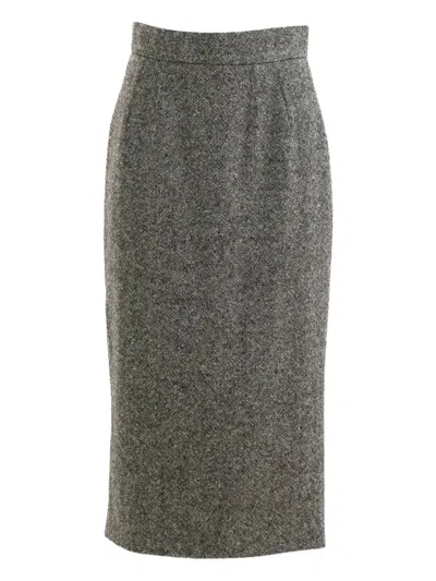 DOLCE & GABBANA MIDI SKIRT WITH TEXTURED KNIT