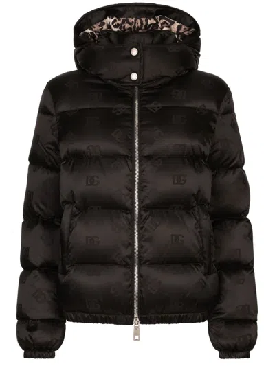 DOLCE & GABBANA DNA MONOGRAM-JACQUARD PUFFER JACKET