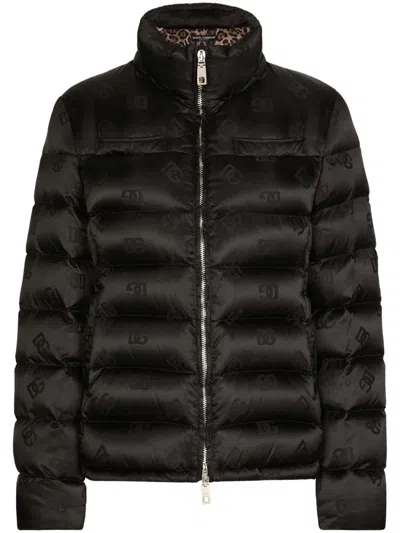 DOLCE & GABBANA DNA MONOGRAM-JACQUARD PUFFER JACKET