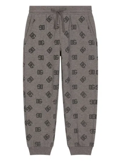 DOLCE & GABBANA MONOGRAM-LOGO JERSEY TRACK PANTS