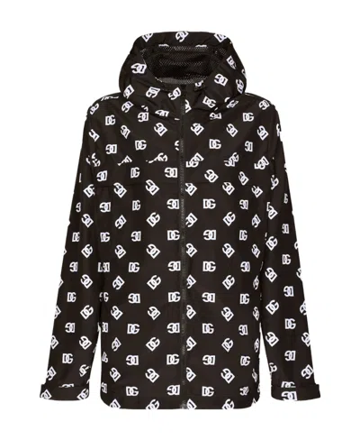 DOLCE & GABBANA DOLCE  GABBANA ALLOVER DG PRINTED ZIPPED JACKET