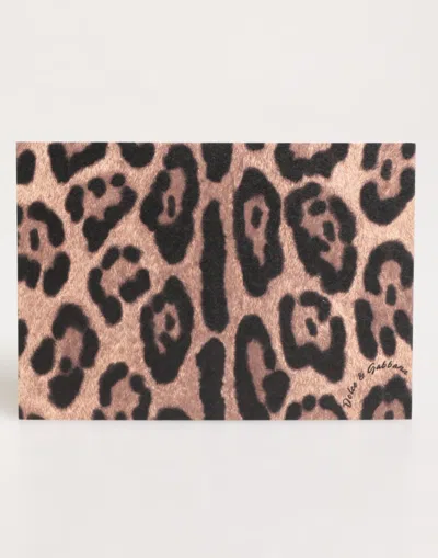 DOLCE & GABBANA MULTICOLOR LEOPARD PRINT ENVELOPE PAPER POST CARD HOLDER