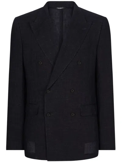 DOLCE & GABBANA NAVY BLUE DOUBLE BREASTED BLAZER