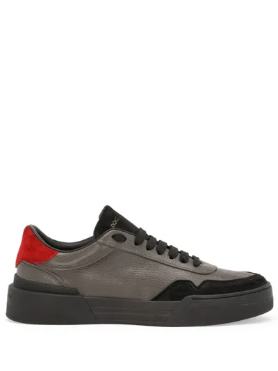 DOLCE & GABBANA NEW ROMA PANELLED LEATHER SNEAKERS