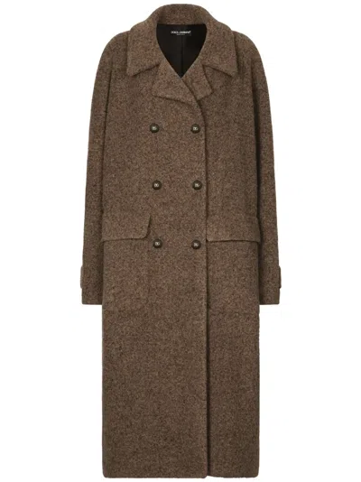 DOLCE & GABBANA NOTCHED-LAPELS BUTTON-DOWN COAT