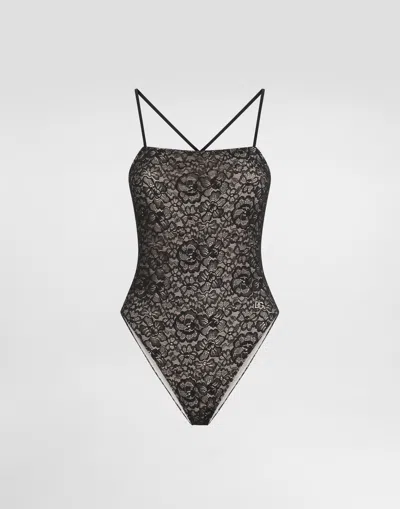 DOLCE & GABBANA ONE-PIECE LACE SWIMSUIT