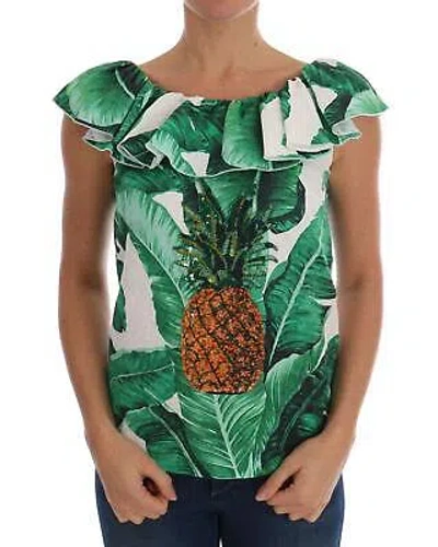 DOLCE & GABBANA DOLCE & GABBANA PAILLETTENBESTICKTES BLUSENOBERTEIL - TOPS - GREEN -SIZE 38