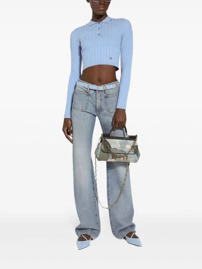 DOLCE & GABBANA PATCH POCKETS TAPERED-LEGGED JEANS