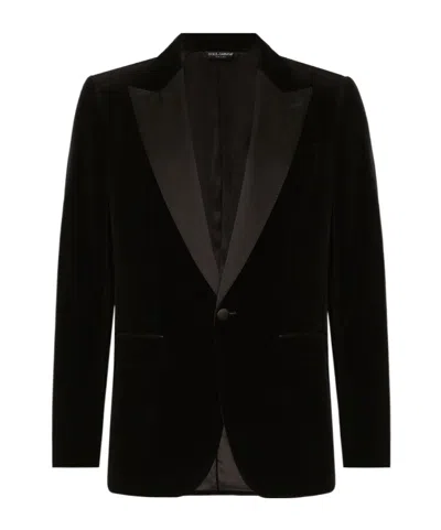 DOLCE & GABBANA DOLCE  GABBANA VELVET SINGLE-BREASTED TUXEDO JACKET