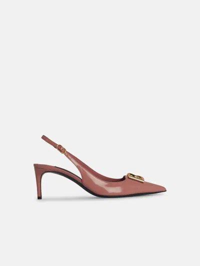 DOLCE & GABBANA PINK LEATHER SLING BACK