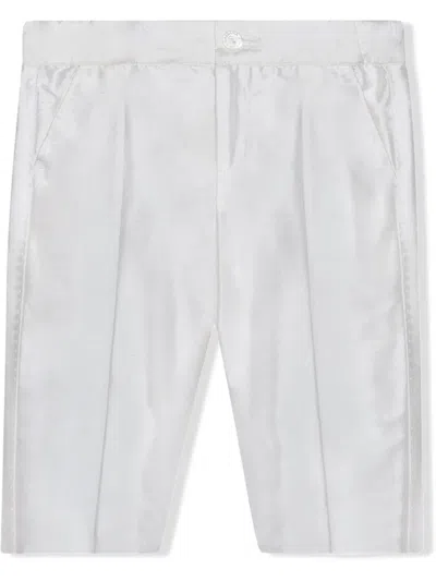 DOLCE & GABBANA PIPED-SEAM SILK TROUSERS