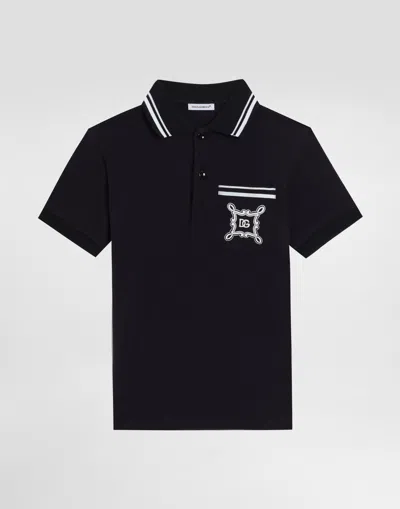 DOLCE & GABBANA PIQUÉ POLO-SHIRT WITH DG LOGO