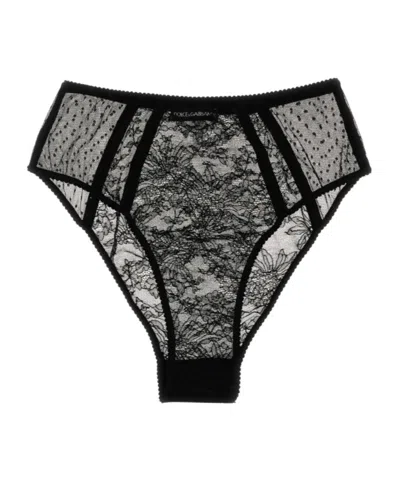 DOLCE & GABBANA DOLCE  GABBANA HIGH WAIST LACE DETAILED BRIEFS