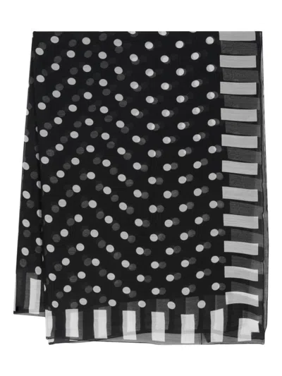 DOLCE & GABBANA POLKA-DOT SILK SCARF